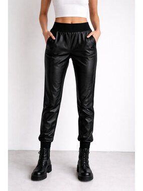Diane Von Furstenberg Leather Knit Jogger Pants M